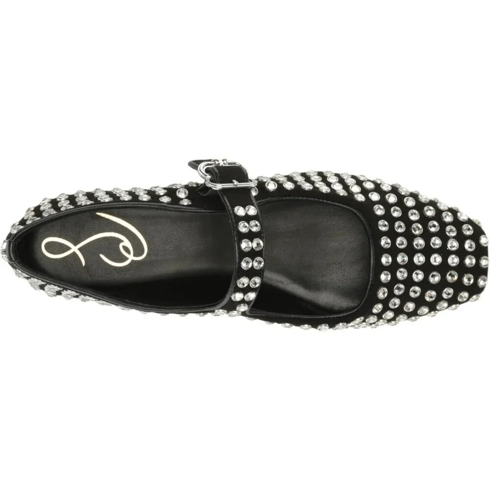 Sam Edelman Flat Shoes Women Black Suede Michaela Mary Jane Flat - Picture 5 of 10